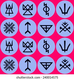  seamless background with Slavic pagan symbols