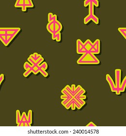  seamless background with Slavic pagan symbols