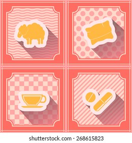 Seamless background with  sleeping icons for your design
