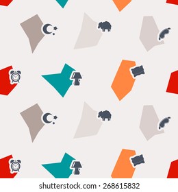 Seamless background with  sleeping icons for your design