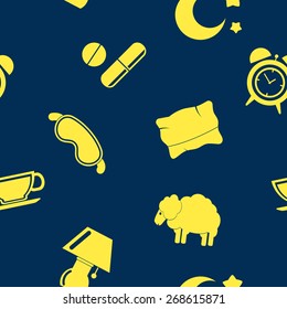 Seamless background with  sleeping icons for your design