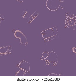 Seamless background with  sleeping icons for your design