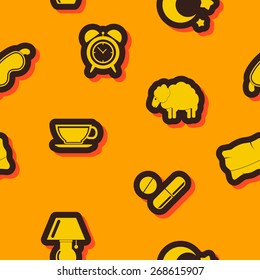 Seamless background with  sleeping icons for your design