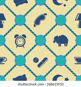 Seamless background with  sleeping icons for your design
