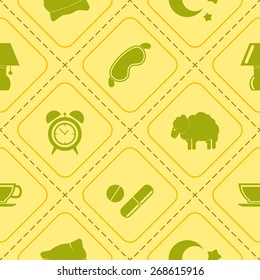 Seamless background with  sleeping icons for your design