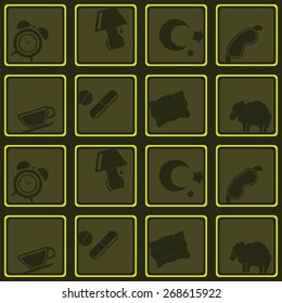 Seamless background with  sleeping icons for your design