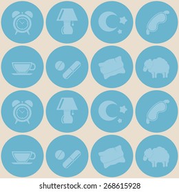 Seamless background with  sleeping icons for your design