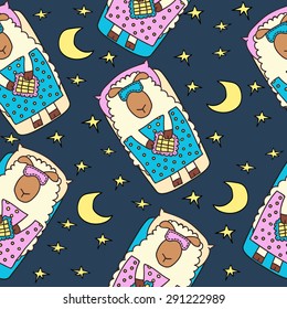 seamless background sleeping sheep