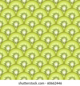 A  seamless background of sliced kiwi fruit. EPS10 vector format.