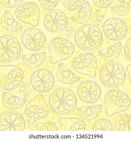 Seamless background of sliced lemons