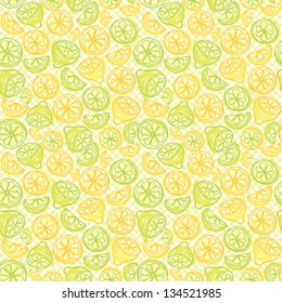 Seamless background of sliced lemons limes