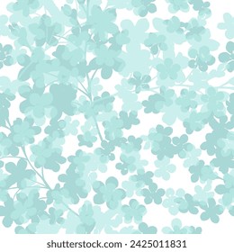 Nahtloser Hintergrund mit kleinen blauen Blumen. Handzeichnung. Nicht KI, Vektorgrafik