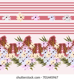 Seamless background with small, cute meadow flowers. Design for cloth, wallpaper, gift wrapping. Print for silk, calico and home textiles.Vintage natural pattern.