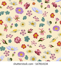 Seamless background with small flowers 