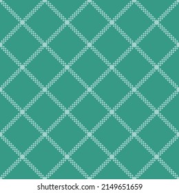 Seamless background with small squares merging white lines on a green background.
