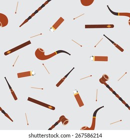 Seamless background of smoking accessories