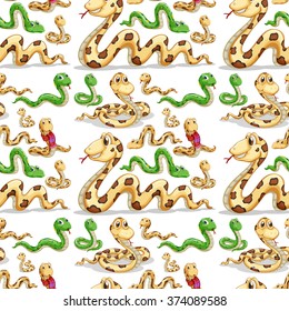 Seamless background with snakes illustration