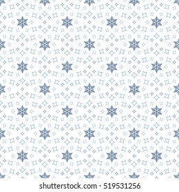 Seamless background with snowflakes and abstract figures