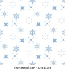 Seamless background with snowflakes. Abstract figures on a white background
