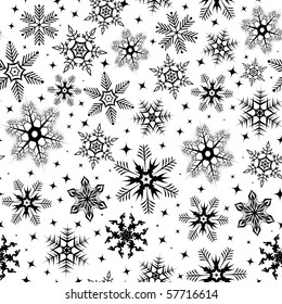 Seamless a background with snowflakes in black-and-white colour