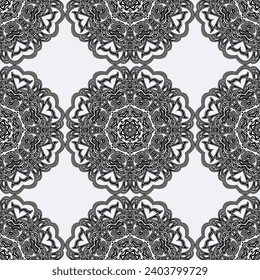 Fondo sin foco con copos de nieve. Imprimir. Fondo de repetición. Diseño de tela, papel pintado. vector.