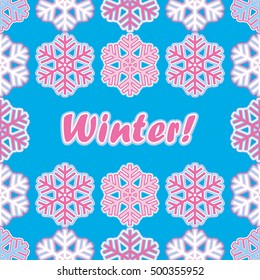 Seamless background with snowflakes. Print. Repeating background. Cloth design, wallpaper.