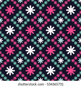 Seamless background with snowflakes. Print. Repeating background. Cloth design, wallpaper.