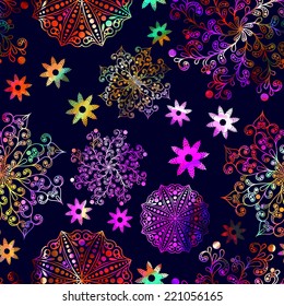 Seamless background with snowflakes. Vector illustration.