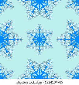 Seamless background with snowflakes. Vector pattern for decorating fills