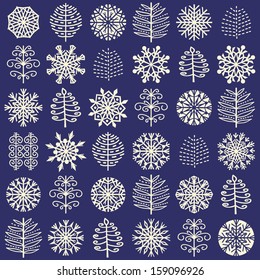 Seamless background with snowflakes for winter and christmas theme. Vector illustration. 