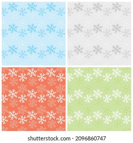 Nahtloser Hintergrund mit Schneeflocken. Winterurlaub Thema, eine Reihe von Texturen für Weihnachten und Neujahr.