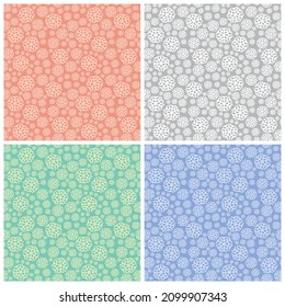 Seamless background with snowflakes. Winter vector set for New Year or Christmas.
