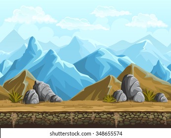 Seamless background of snowy mountains