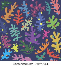 seamless background with some natural forms in pretty contrast and clean colors