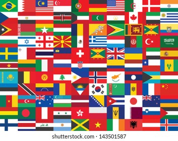 seamless background with some of world flags