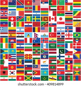 seamless background with some of world flags vector illustration