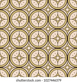 Seamless background southeast Asian retro aboriginal traditional art textile pattern round cross star flower frame