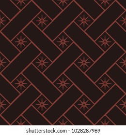 Seamless background southeast Asian retro aboriginal traditional art textile pattern cross check square geometry star flower