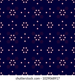 Seamless background southeast Asian retro aboriginal traditional art textile pattern round dot circle cross flower
