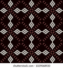 Seamless background southeast Asian retro aboriginal traditional art textile pattern curve check cross frame geometry