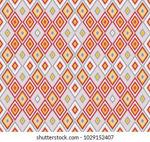 Seamless background southeast Asian retro aboriginal traditional art textile pattern diamond check cross rhomb geometry