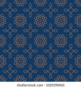 Seamless Background Southeast Asian Retro Aboriginal Traditional Art Textile Pattern Star Curve Cross Frame Flower