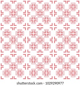Seamless background southeast Asian retro aboriginal traditional art textile pattern pink cross geometry frame dot line