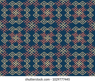 Seamless background southeast Asian retro aboriginal traditional art textile pattern spiral cross frame line