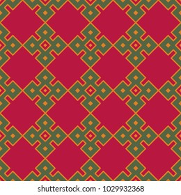 Seamless background southeast Asian retro aboriginal traditional art textile pattern square check cross frame geometry