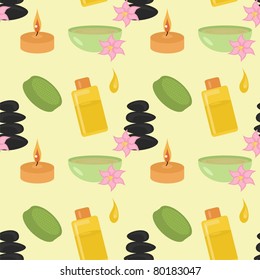 seamless background with spa objects