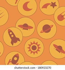 seamless  background with space odjects