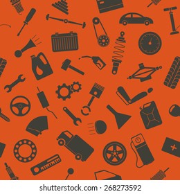 Seamless background with spare parts. Vector EPS8 illustration. 