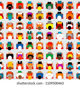 Seamless background with spectators seen from above