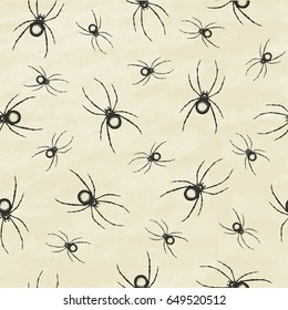 Seamless background. Spider pattern. Vector illustration.